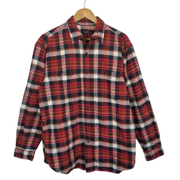 Rainforest Men's 100% Cotton Plaid Flannel Button Up Shirt Size Large - Picture 1 of 7